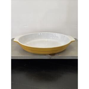 Emilie Henry Oval Baking Casserole Dish W/Handles 90.06 France Mustard Yellow